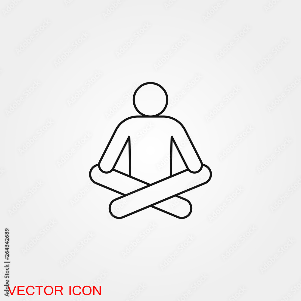 Yoga Fitness Icon vector sign symbol for design Yoga Fitness Icon vector sign symbol for design