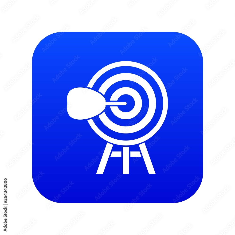 Target icon digital blue for any design isolated on white vector illustration Target icon digital blue for any design isolated on white vector illustration
