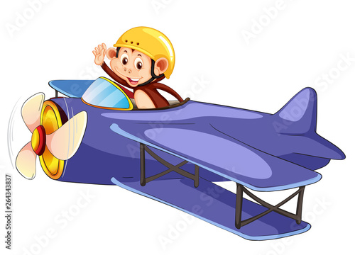 A monkey riding airplane