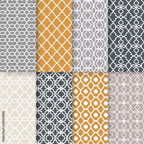 Geometric vector patterns. Elegant print design for carpets and paper.