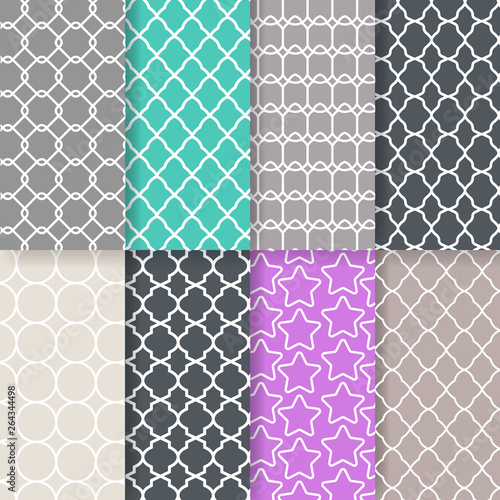 Geometric vector patterns. Elegant print design for carpets and paper.