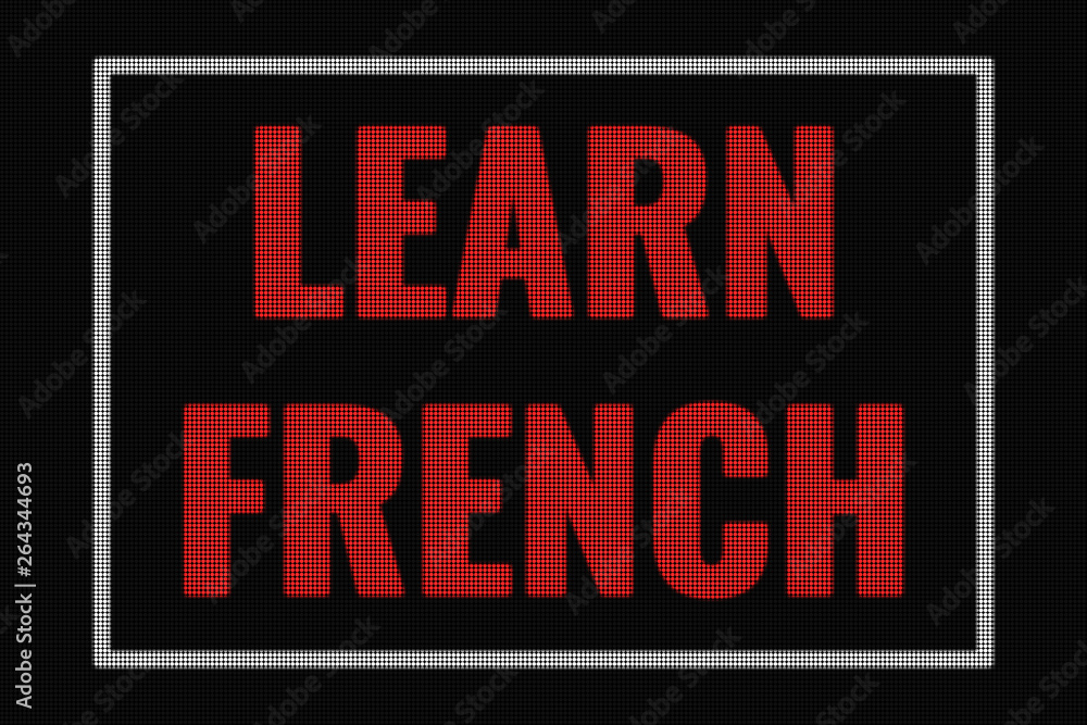 Fototapeta premium Learn French word on dark screen