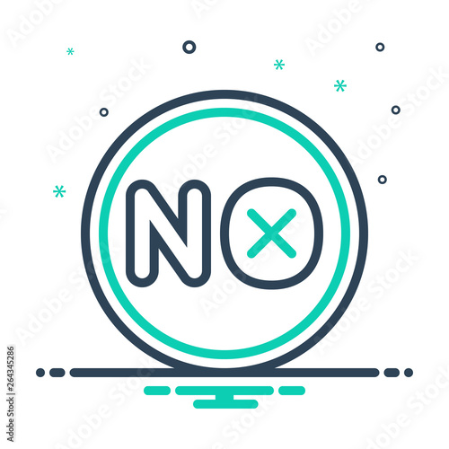 Mix line icon for no nope