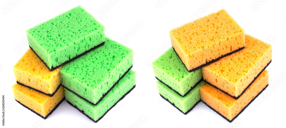 Kitchen sponges isolated on a white background Kitchen sponges isolated on a white background
