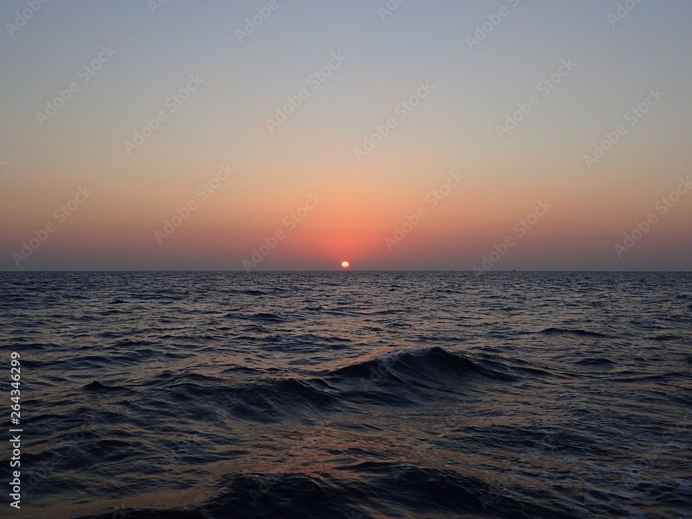 インド洋に沈む夕日