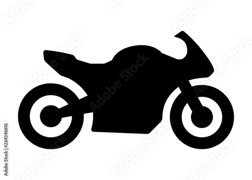 Sportbike motorcycle bike or motorbike flat vector icon for transportation apps and websites.