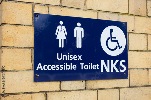A sign for the unisex accessible toilet at Kirkham Railway Station photo