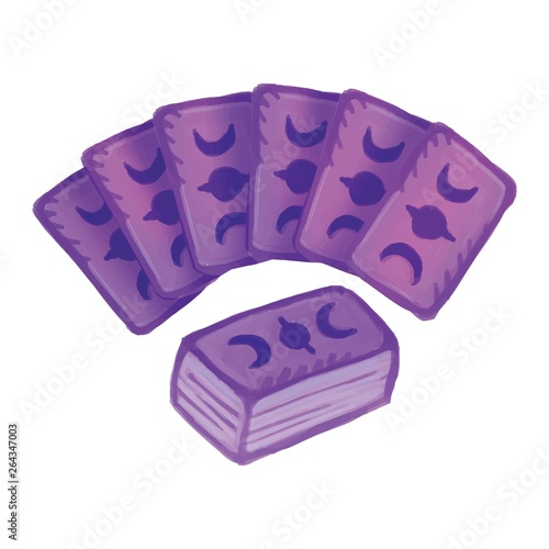 Set of tarot decks cards. A divination deck. Card reading image