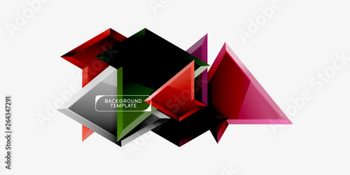 Minimal geometrical triangles with 3d effect abstract background template