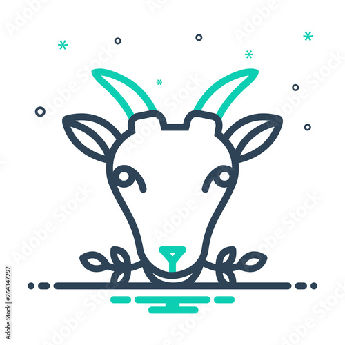 Mix line icon for masticate herbs