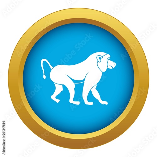 Japanese macaque icon blue vector isolated on white background for any design