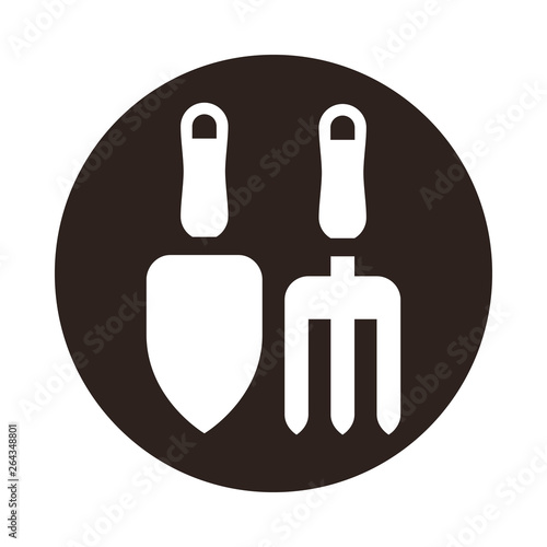 Gardening tools icon photo