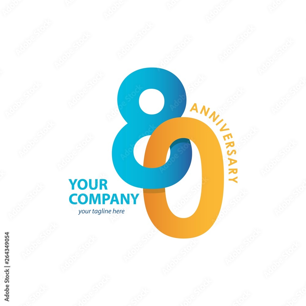 80 Year Anniversary Vector Template Design Illustration 80 Year Anniversary Vector Template Design Illustration