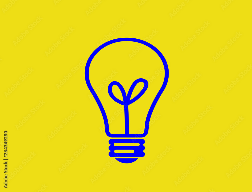 Symbol of the lamp on a yellow background Symbol of the lamp on a yellow background
