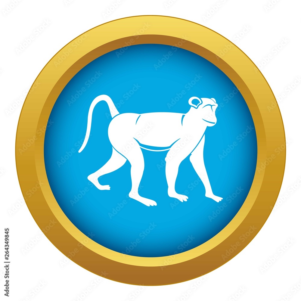 Obraz premium Monkey icon blue vector isolated on white background for any design