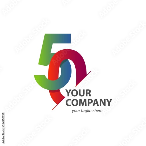 50 Year Anniversary Vector Template Design Illustration