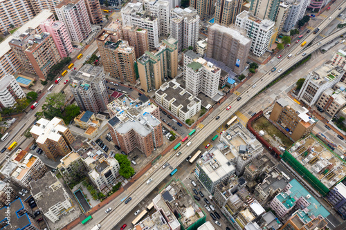 Top view of Hong Kong residential city