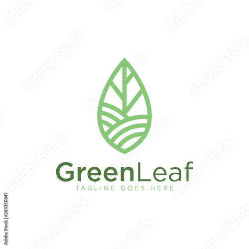 Green Leaf logo - Vector logo template