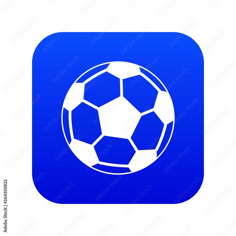 Soccer ball icon digital blue for any design isolated on white vector illustration Soccer ball icon digital blue for any design isolated on white vector illustration
