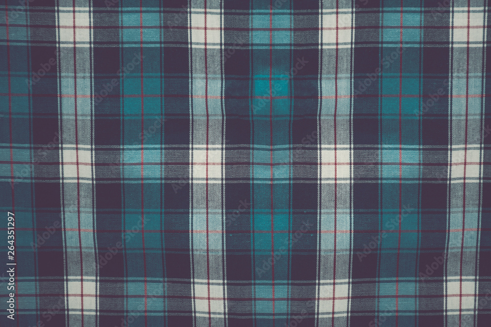 Check fabric pattern, texture of natural fabric background copy space Check fabric pattern, texture of natural fabric background copy space