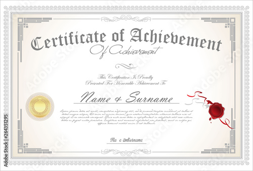 Certificate or diploma retro template 