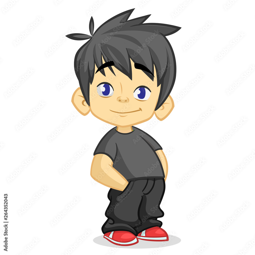 Cartoon rockstar boy wearing trendy style clothes Stock Vector | Adobe Stock