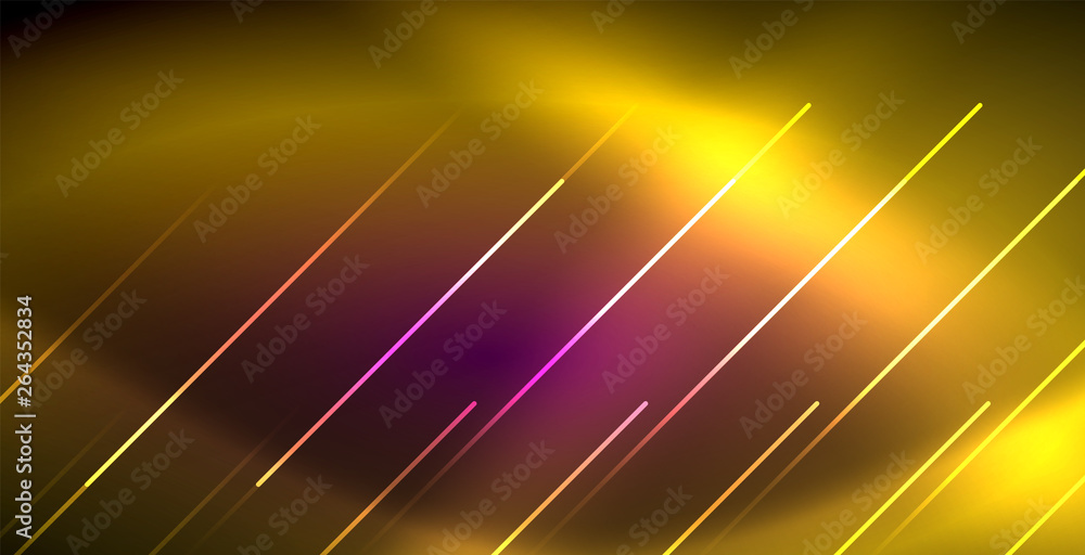 Neon glowing lines, magic energy space light concept, abstract background wallpaper design Neon glowing lines, magic energy space light concept, abstract background wallpaper design