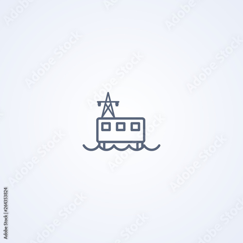 Power station, vector best gray line icon