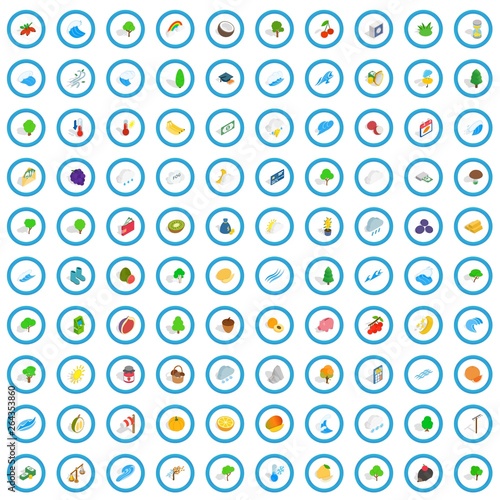 100 viable icons set in isometric 3d style for any design vector illustration