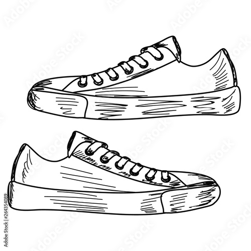 men's sneakers with laces sketch