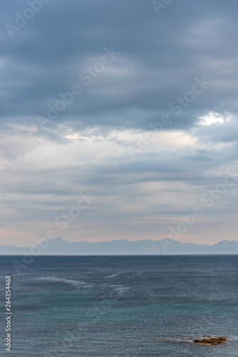 Dramatic Cloudy, Windy Morning on the Southern Mediterranean Sea in Italy © JonShore