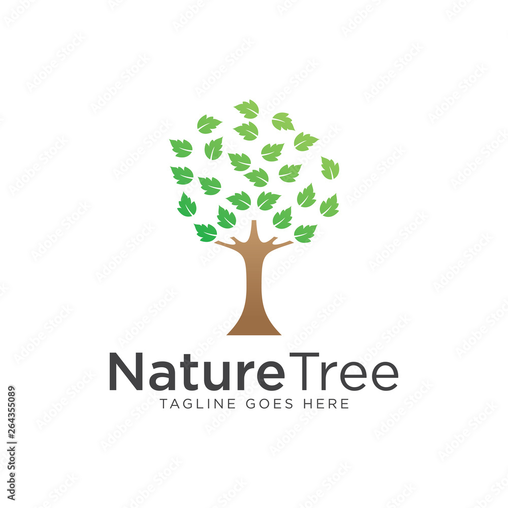 Obraz premium Tree logo template vector icon. logo design elements. - Vector