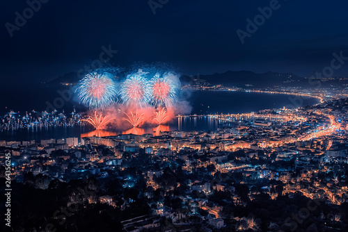 Firework in Cannes, 14th july french national day