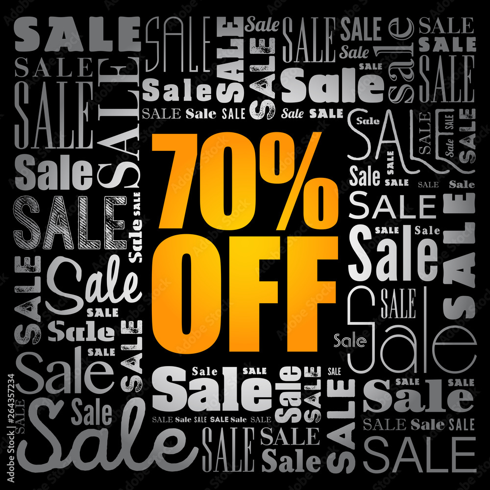 Obraz premium 70% OFF Sale word cloud collage, business concept background