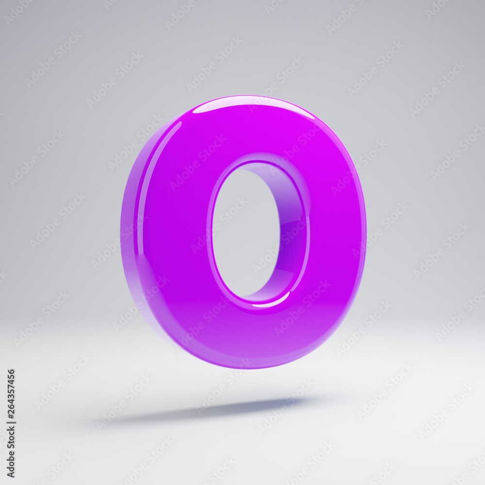Volumetric glossy violet uppercase letter O isolated on white background. Volumetric glossy violet uppercase letter O isolated on white background.