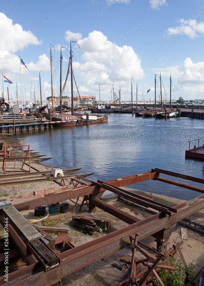 Urk Netherlands wharf boats