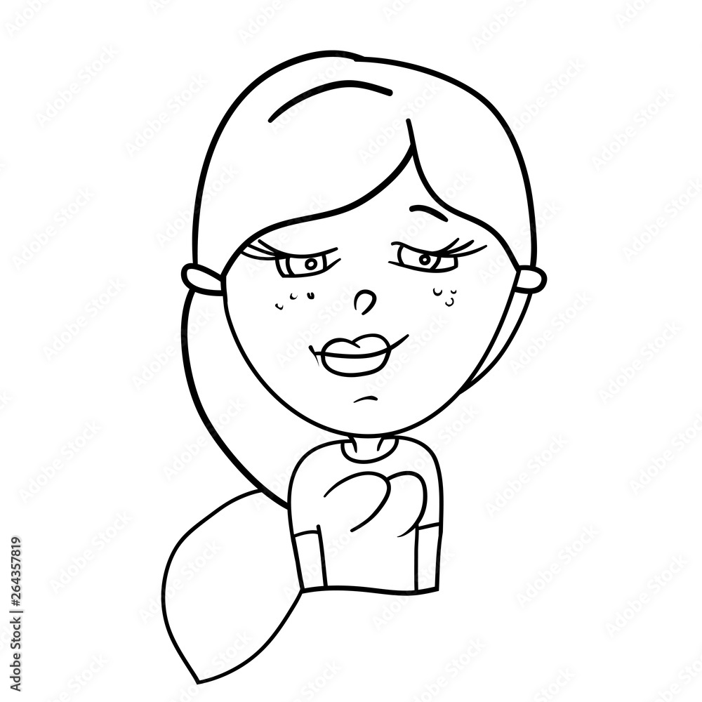 Funny cartoon characters of girls, expression of emotions and mood, portrait, children's book for painting, vector illustration Funny cartoon characters of girls, expression of emotions and mood, portrait, children's book for painting, vector illustration