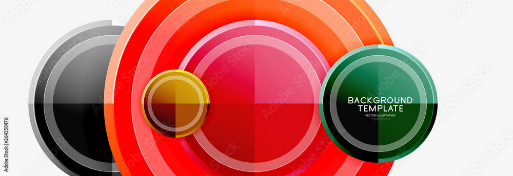 Fototapeta premium Circle geometric abstract background template for web banner, business presentation, branding, wallpaper