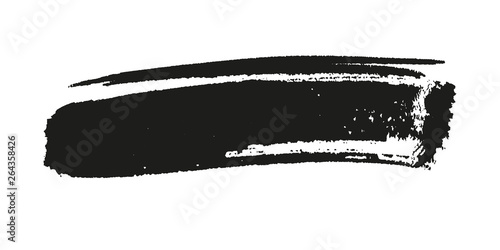 Vector abstract black watercolor brush stroke on white background. Hand drawn.