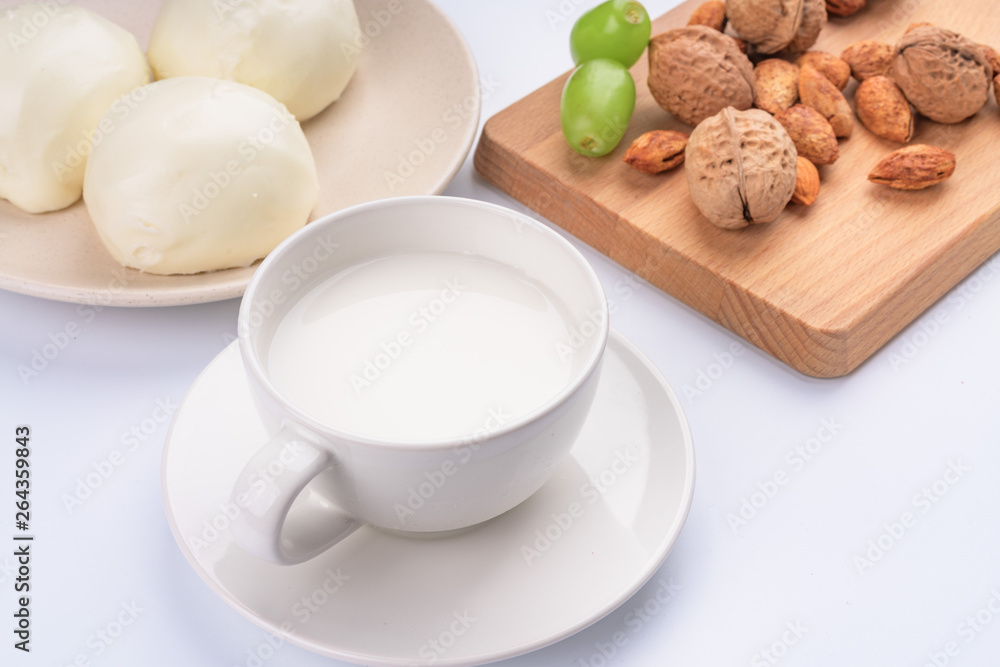 Dried fruit and milk bread on a white background Dried fruit and milk bread on a white background