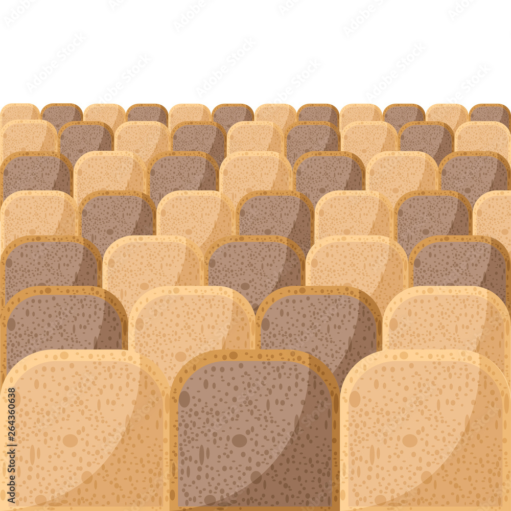 Fototapeta premium Bread pieces pattern, with whole wheat bread