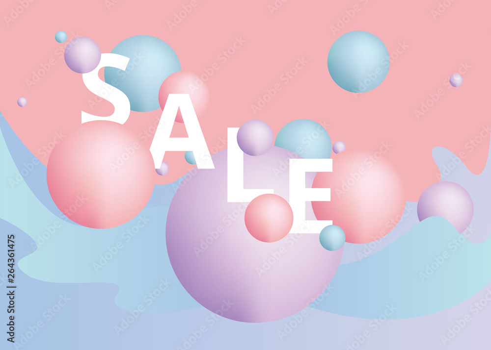 Sale banner template, 3d figures realistic vector primitives composition minimal Sale banner template, 3d figures realistic vector primitives composition minimal