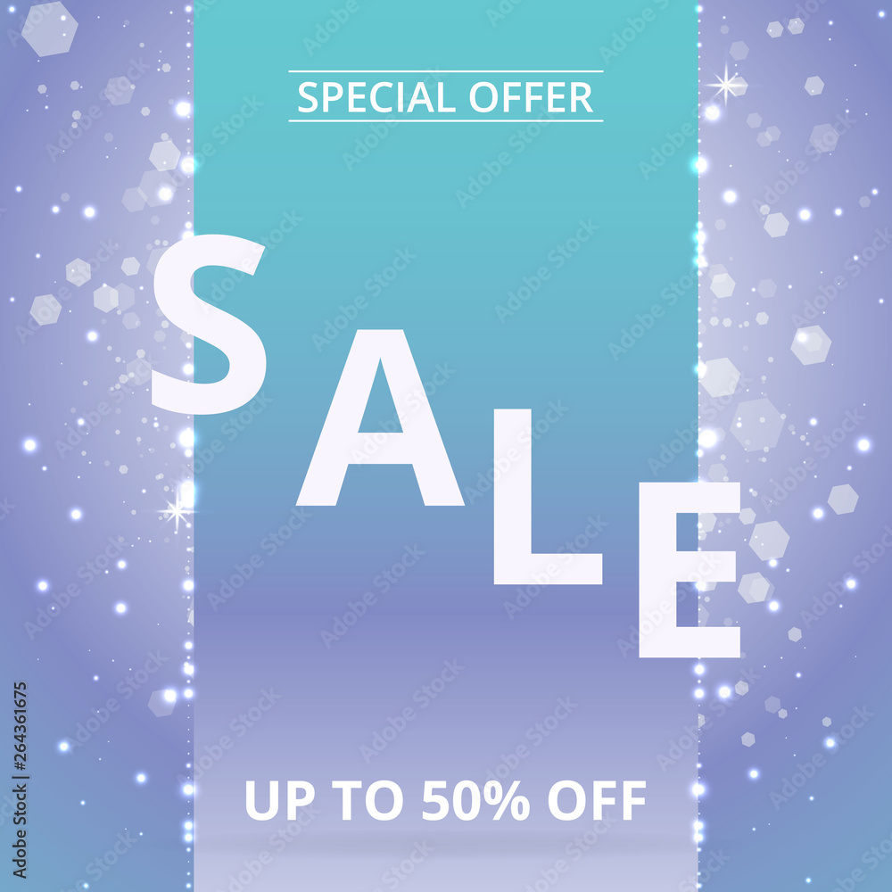 Sale banner template, 3d figures realistic vector primitives composition Sale banner template, 3d figures realistic vector primitives composition