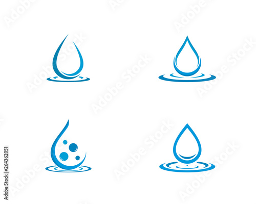 Set of abstract water drops symbols, logo template