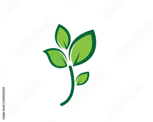 green leaf ecology nature element vector icon of go green