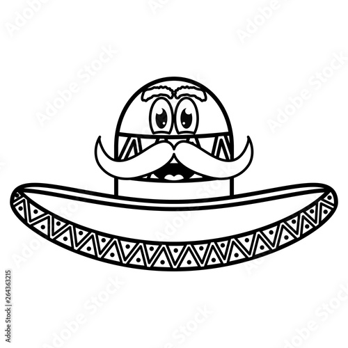 mexican hat with mustache emoji character