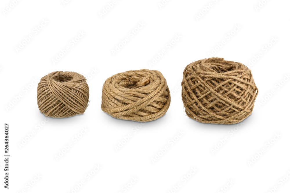 hemp rope winded is a ball isolated on white background hemp rope winded is a ball isolated on white background