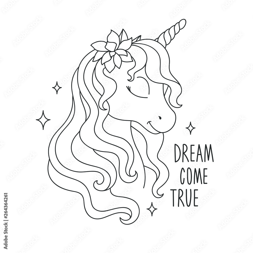 Child Unicorn Drawing Outline Stock Illustrations, Cliparts and Royalty  Free Child Unicorn Drawing Outline Vectors