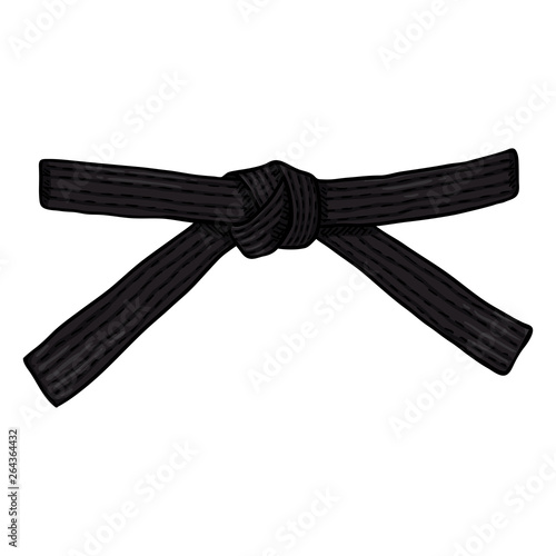 Vector Cartoon Black Karate Belt