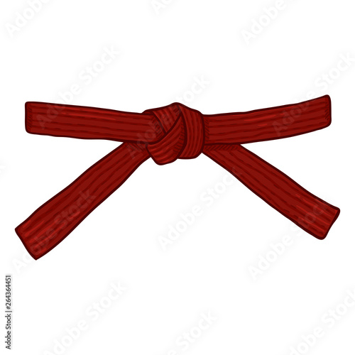 Vector Cartoon Red Karate Belt photo